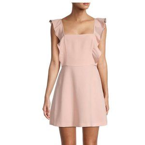 BCBGen Ruffle Sleeve Square Neck Woven Dress